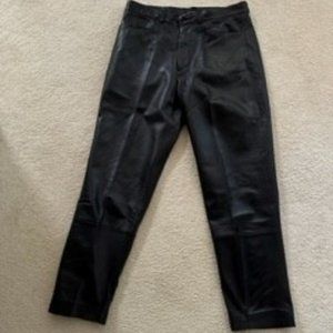 Men's Soft Black Leather Slacks